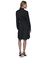 Karl Lagerfeld Paris Women's Belted Button-Front Dress