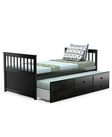 Captain's Bed with Trundle and 3 Storage Drawers