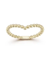 Rachel Zoe Fine Jewelry 14K Gold Beaded V Ring