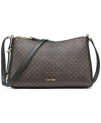 Calvin Klein Mandy Signature Top Zipper Crossbody