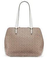 Calvin Klein Audrey Floral Logo Emboss Tote