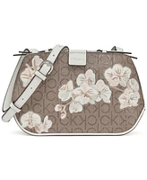 Calvin Klein Audrey Floral Logo Emboss Crossbody