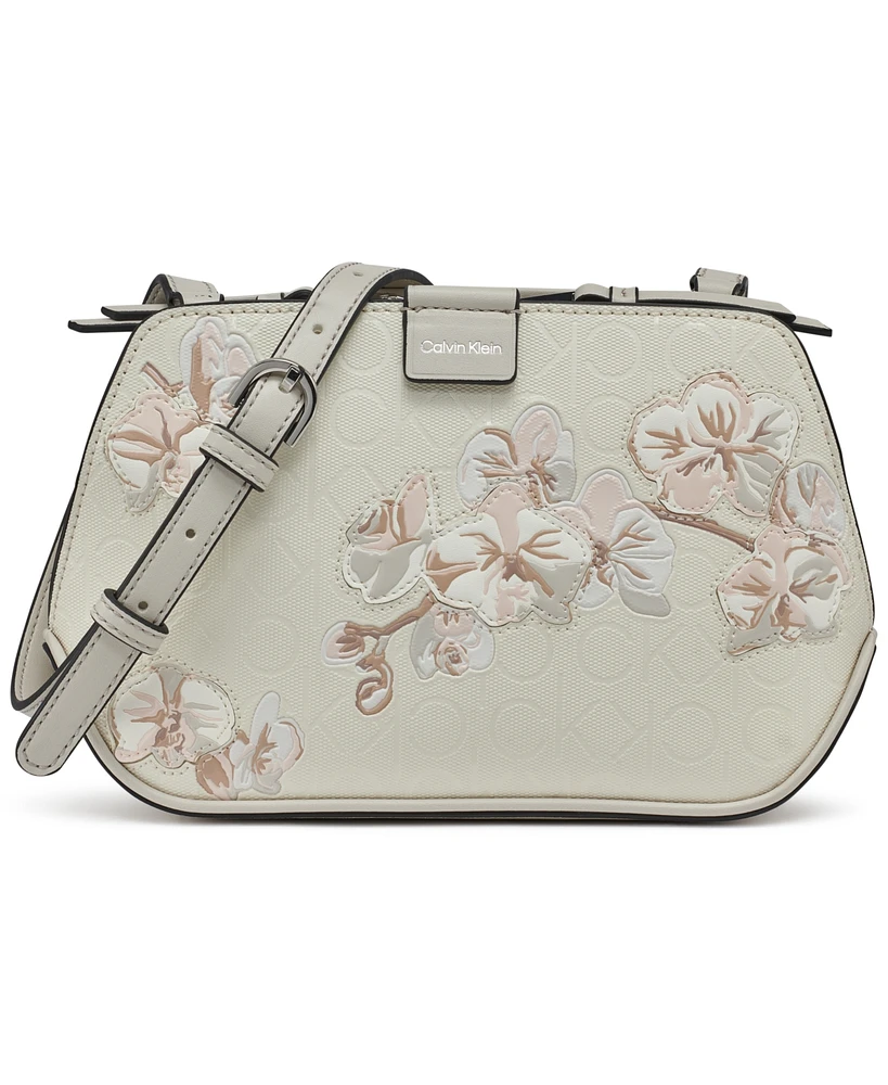 Calvin Klein Audrey Floral Logo Emboss Crossbody