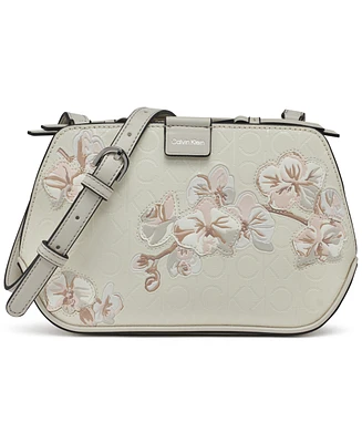 Calvin Klein Audrey Floral Logo Emboss Crossbody