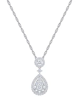 Diamond Drop Pendant Necklace (1/2 ct. t.w.) in 14k White Gold