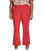 Dkny Plus Pintuck Mid-Rise Flared-Leg Pants