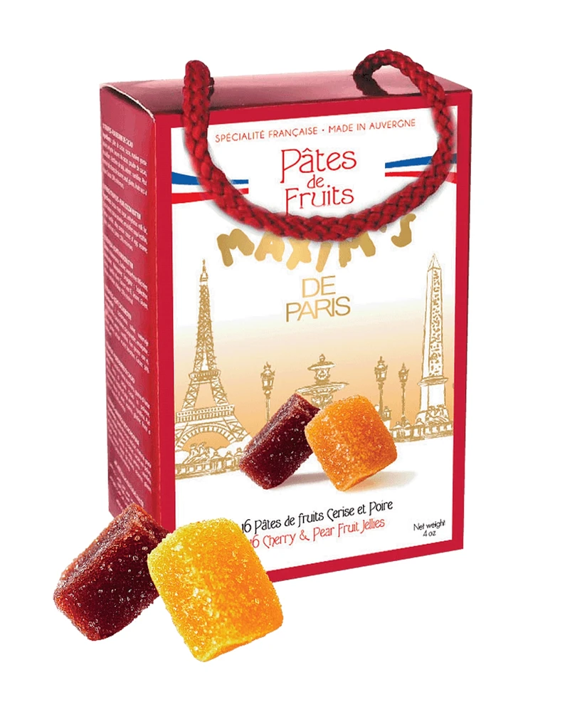 Maxim's De Paris Gift Box Fruit Jellies, Cherry and Pear, 16 Pieces