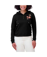 Wear by Erin Andrews Women's Black Cincinnati Bengals Waffle-Knit Pullover Hoodie