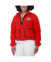 Wear by Erin Andrews Women's Red Chicago Blackhawks Polar Fleece Half-Zip Jacket