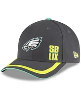 New Era Men's Gray Philadelphia Eagles Super Bowl Lix 9FORTY Adjustable Hat