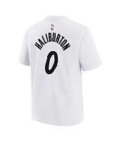 Nike Big Boys and Girls Tyrese Haliburton White Indiana Pacers 2024/25 City Edition Name Number T-Shirt