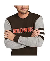 Tommy Hilfiger Men's Brown/Heather Gray Cleveland Browns Acrylic Crewneck Pullover Sweatshirt