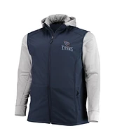 Dunbrooke Men's Navy/Gray Tennessee Titans Big Tall Alpha Full-Zip Hoodie Jacket