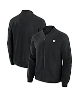 J. Palmer Men's Black Pittsburgh Steelers Lightweight Cover-4 Tri-Blend Full-Zip Jacket