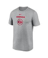 Nike Men's Heather Gray Georgia Bulldogs On-Court Basketball Legend Practice Performance T-Shirt