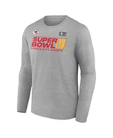 Fanatics Men's Heather Gray Kansas City Chiefs Super Bowl Lix Roster Long Sleeve T-Shirt