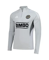 Adidas Men's Silver Philadelphia Union 2025 Quarter-Zip Long Sleeve Training Top