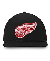 Fanatics Men's Black Detroit Red Wings Core Fitted Hat