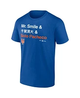 Fanatics Men's Juan Soto Royal New York Mets Mr. Smile and Pacheco T-Shirt