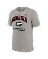 Nike Men's Heather Gray Georgia Bulldogs Arch Over Logo Tri-Blend T-Shirt