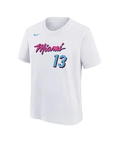 Nike Big Boys and Girls Bam Adebayo White Miami Heat 2024/25 City Edition Name Number T-Shirt