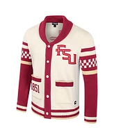 Colosseum Men's and Women's Cream Florida State Seminoles Wild Collective Button-Up Jacquard Sweater