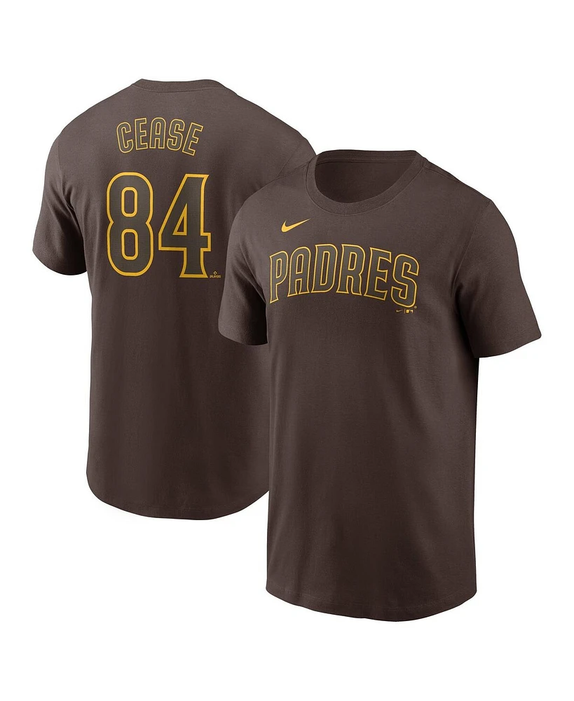 Nike Men's Dylan Cease Brown San Diego Padres Fuse Name Number T-Shirt