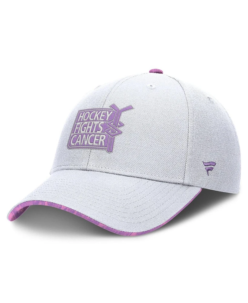 Fanatics Men's White Nhl Authentic Pro Hockey Fights Cancer Adjustable Hat