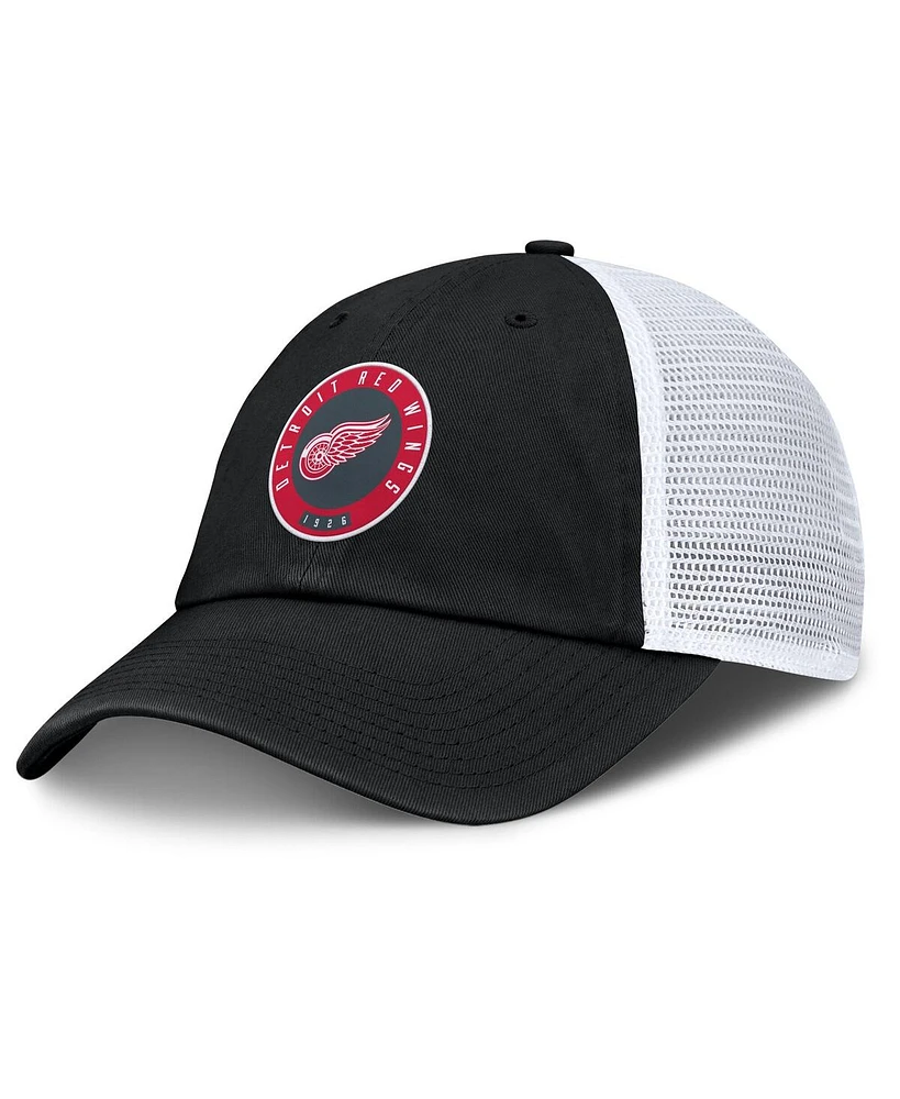 Fanatics Men's Black/Gray Detroit Red Wings Averie Trucker Adjustable Hat