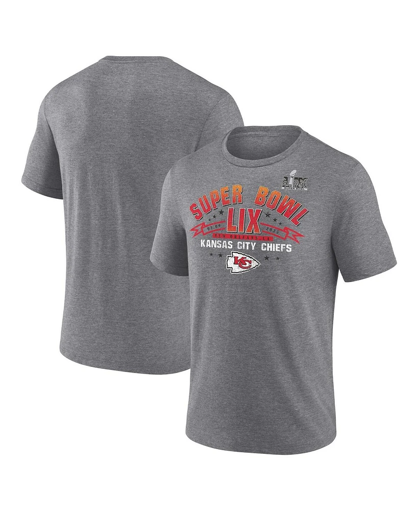 Fanatics Men's Heather Gray Kansas City Chiefs Super Bowl Lix Made It Tri-Blend T-Shirt