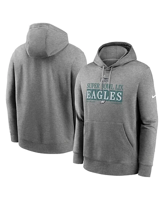 Nike Men's Heather Gray Philadelphia Eagles Super Bowl Lix Nola Inspired Pullover Hoodie