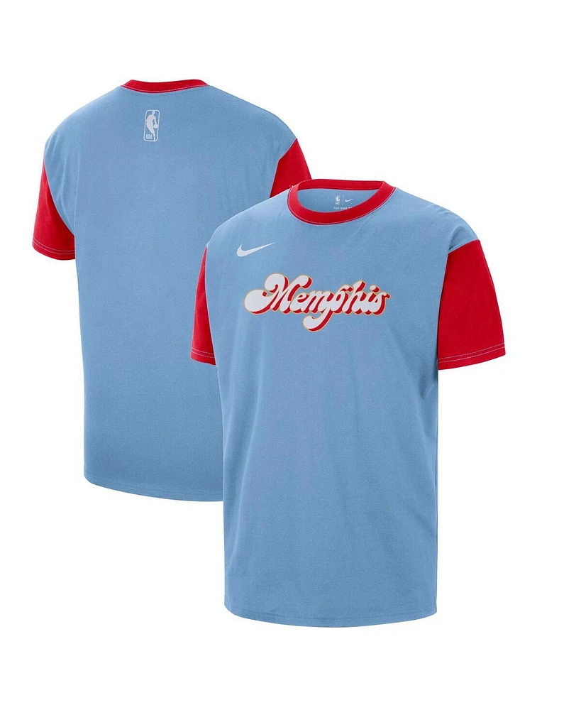 Nike Men's Light Blue Memphis Grizzlies 2024/25 City Edition Courtside Color Block T-Shirt