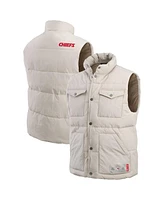 Darius Rucker Collection by Fanatics Men's Cream Kansas City Chiefs Puffer Full-Snap Vest