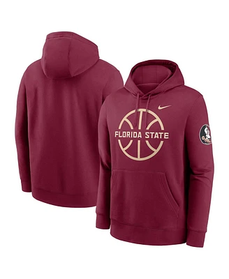 Nike Men's Garnet Florida State Seminoles Basketball Icon Club Fleece Pullover Hoodie