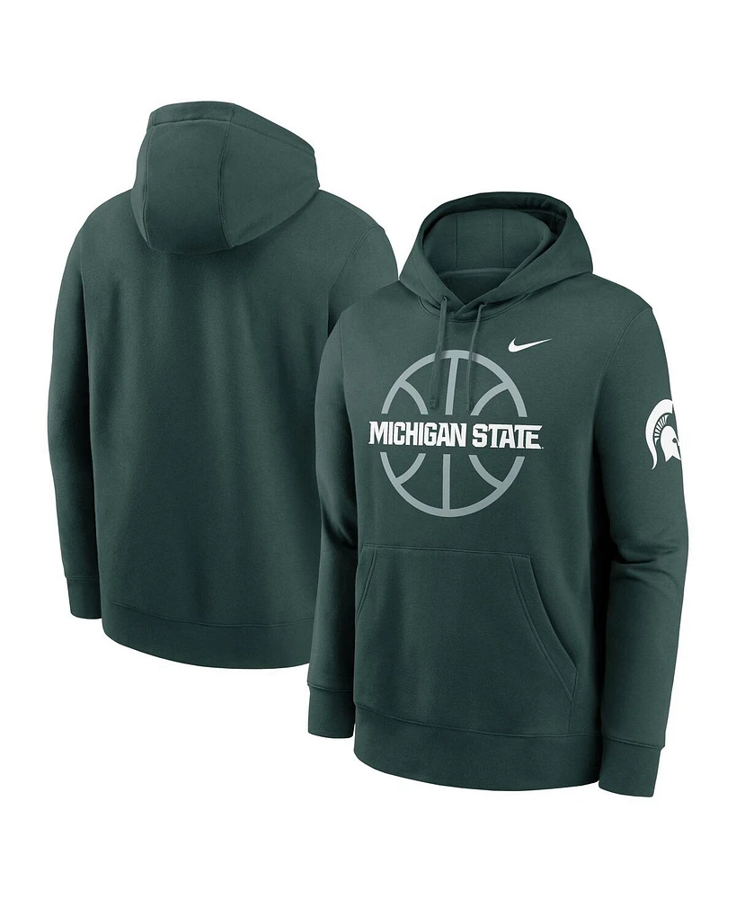 Nike Men's Green Michigan State Spartans Basketball Icon Club Fleece Pullover Hoodie