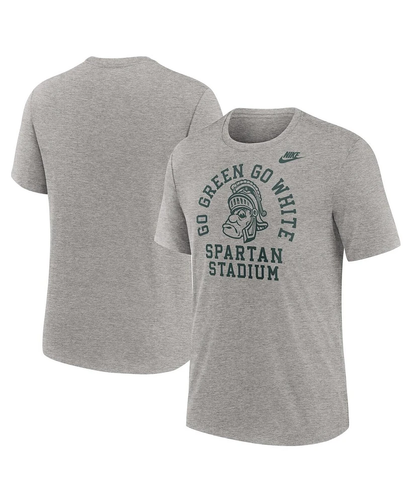 Nike Men's Heather Gray Michigan State Spartans Legacy Local Tri-Blend T-Shirt