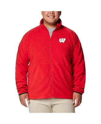 Columbia Men's Red Wisconsin Badgers Flanker Iv Fleece Raglan Full-Zip Jacket