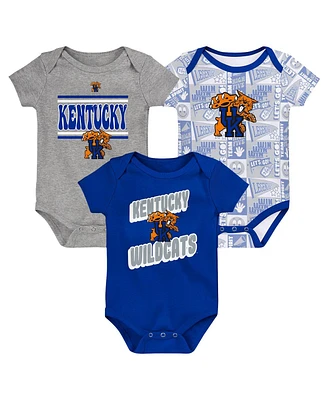 Outerstuff Newborn Royal Kentucky Wildcats Sunday Comics 3-Pack Bodysuit Set