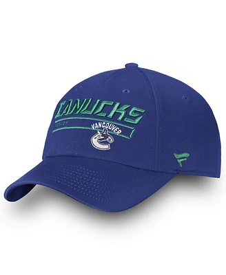 Fanatics Men's Blue Vancouver Canucks Team Authentic Pro Rinkside Fundamental Adjustable Hat