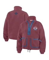 Wear by Erin Andrews Women's Burgundy Colorado Avalanche Polar Fleece Half-Zip Jacket