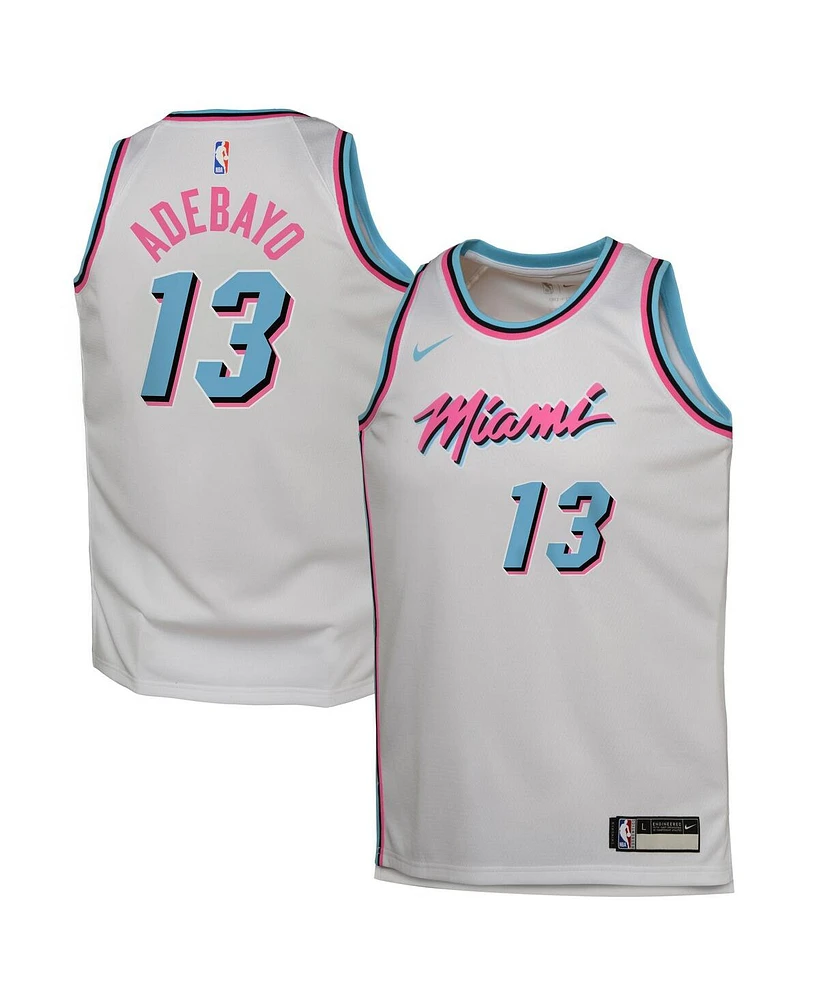 Nike Big Boys and Girls Bam Adebayo White Miami Heat 2024/25 Swingman Player Jersey - City Edition