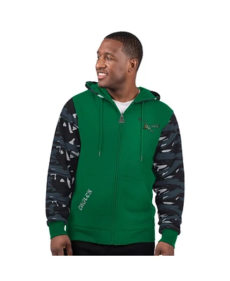 Starter Men's Kelly Green Philadelphia Eagles Thursday Night Gridiron Vintage Logo Full-Zip Hoodie