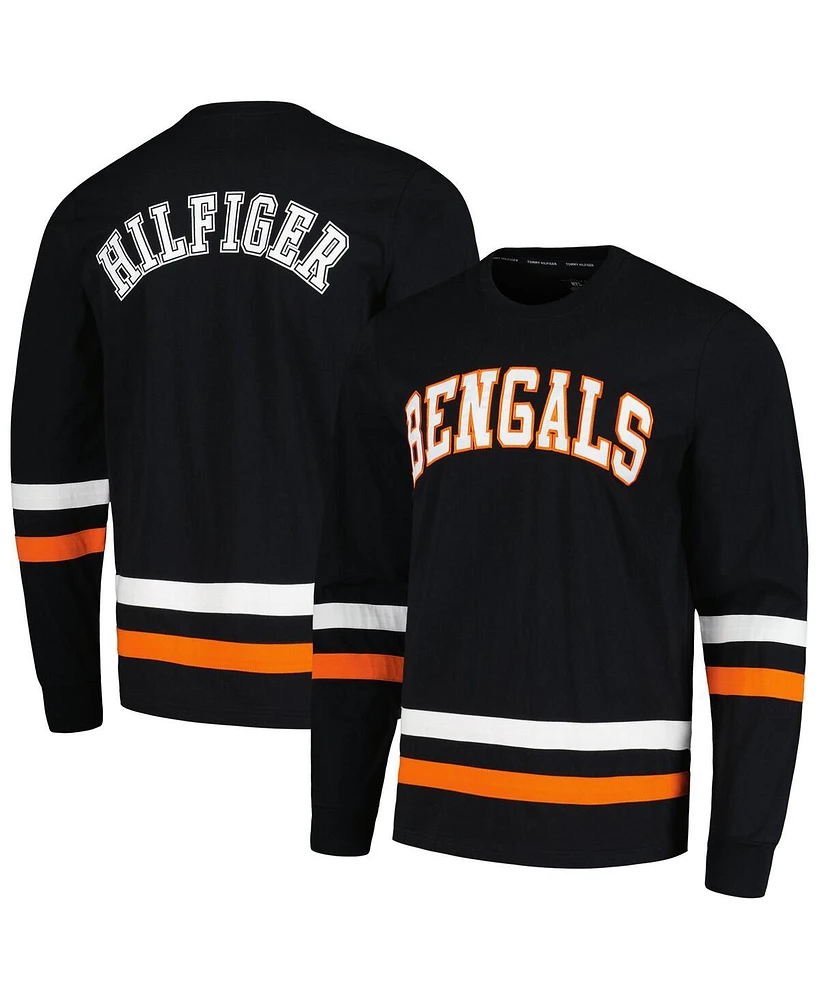 Tommy Hilfiger Men's Black/Orange Cincinnati Bengals Nolan Long Sleeve T-Shirt