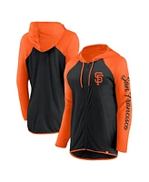 Fanatics Women's Black/Orange San Francisco Giants Script Sleeve Full-Zip Hoodie