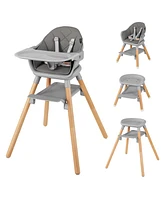 6 in 1 Convertible Highchair with Safety Harness and Removable Tray