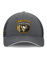 Fanatics Men's Gray Pittsburgh Penguins Authentic Pro Home Ice Trucker Adjustable Hat