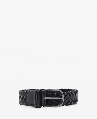 Mango Men's Braided Leather Belt