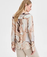 I.n.c. International Concepts Women's Printed Surplice Top, Exclusively at Macy's