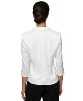 Alex Evenings Women's Structured Shawl-Collar Blouse