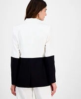 Tahari Asl Women's Color-Blocked One-Button Boyfriend Blazer